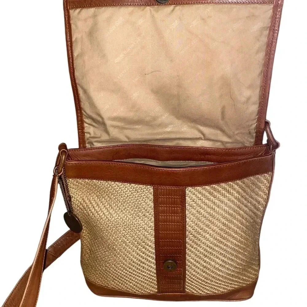 EUC American Angel Straw & Genuine Leather Handbag Purse- Made in Columbia - Picture 3 of 6